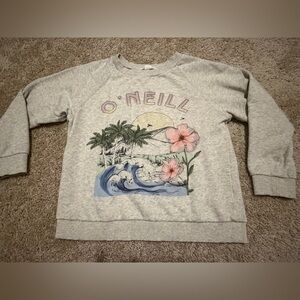 O'NEILL GIRLS LILLIA OVERSIZED PULLOVER IN HEATHER GREY SIZE M